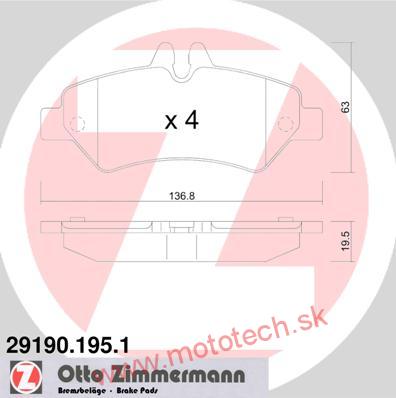 Zadné brzdové platničky - 2E0698451