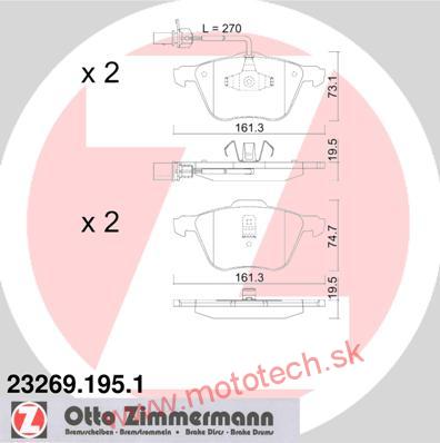 Brzdové platničky na kotúč 313*26 - 7M3698151A