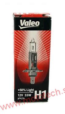 Žiarovka VALEO H1 + 50% 12V / 55W, P14,5s 