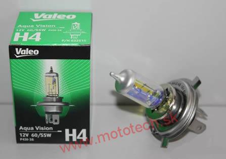 Žiarovka VALEO H4 Aqua Vision, 12V, 60w / 55w, P43t