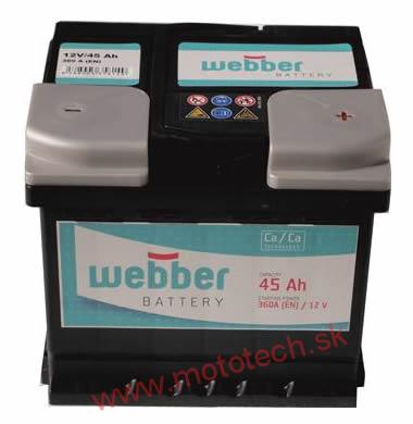 Autobatéria WEBBER 12V, 45AH, 360A