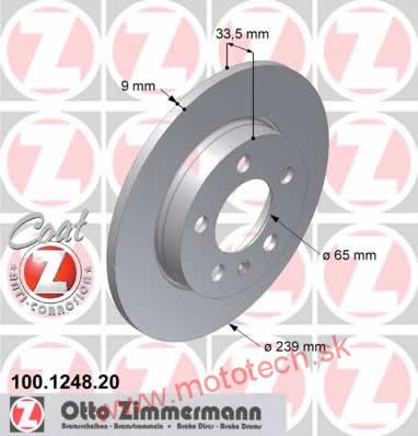 Zadný brzdový kotúč 239*9 - 1J0615601D