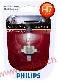 PHILIPS VisionPlus 50% H7, 12V / 55W, PX26d - 2 Ks