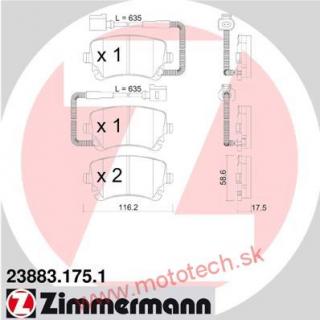 Zadné brzdové platničky - 3D0698451A
