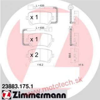 Zadné brzdové platničky - 3D0698451A