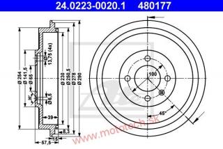 Brzdový bubon (230mm) - 6K9609617