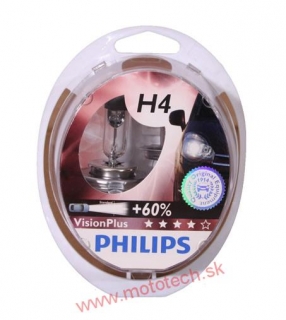 PHILIPS VisionPlus +60% H4, 12V, 60w / 55w, P43t - 2 KS