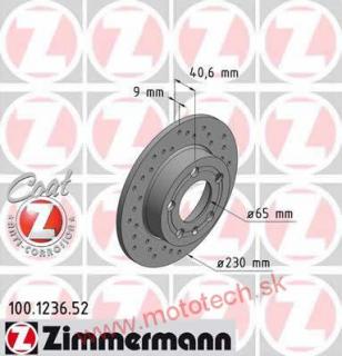 ZIMMERMANN SP Zadný brzdový kotúč 232*9 - 1J0615601N